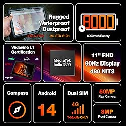 AGM PAD P2 Active Rugged Android 14 Tablet with