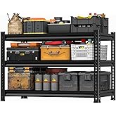 Huhaneon Utility Garage Shelves Heavy Duty - 40'' Wide 1,350Lbs Steel Metal Industrial Storage Shelving Rack Units Adjustable 40" W x 16" D x 36" H 3 Tier Black