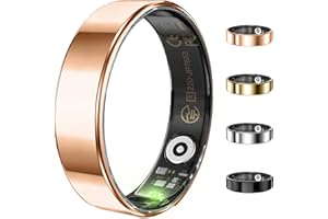 PIANO POTATO Ultra-thin Smart Ring for Women Men, Activity Fitness Tracker, Waterproof Fitness Ring with Sleep Tracker, 24/7 Heart Rate Monitor,Step Counter,Calorie Pedometer,No APP Fee,for iOS Android(RoseGold#7)