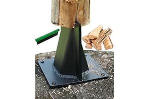 Fletzorb Firewood Kindling Log Splitter Cracker-No Need Axe! Portable Heavy Duty Manual Steel Safety Easy Wedge Wood Cutter Tool(Black Spliter,4.1 lbs)