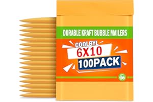 COOLBYL 100 Pack Kraft Bubble Mailers 6x10 Inch - #0 Self-Seal Padded Shipping Envelopes, Lightweight, Shockproof, Crushproof, Ideal for Mailing Small Items, Fragile Items, Documents, and Samples