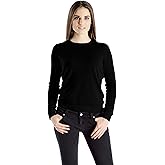 Cashmere Boutique 100% Pure Cashmere Crew Neck Sweater for Women – Long Sleeve, Classic Style, Soft and Warm Pullover Sweater