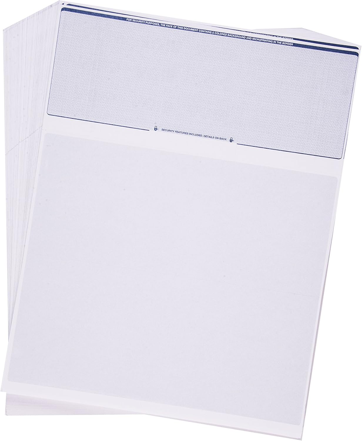 Check O Matic Computer Check Paper – Pack of 100 Blank Stock Payroll Sheets with Check on Top and Stub on Bottom – Security Features & Laser Printer Compatible for Home and Business – Blue Diamond : Office Products