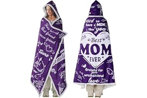 BOMBLINE Mother's Day Birthday Gifts for Her,Birthday Gifts for Mom from Daughter/Son,Mom Birthday Gifts Sherpa Wearable Blanket Hoodie,Valentines Day Gifts for New Moms,Blanket Hoodies for Women,70.8" X 47.3"