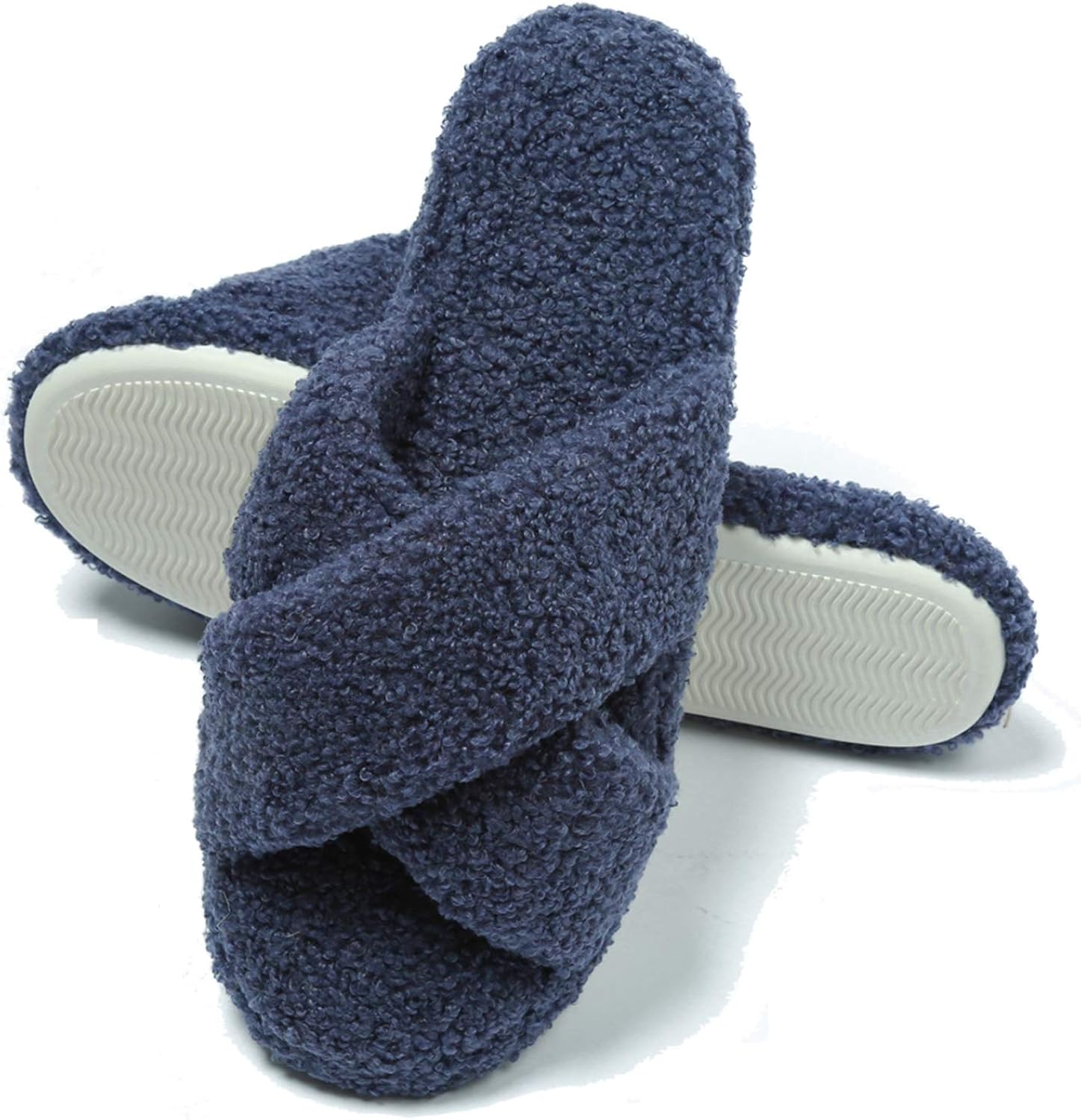 fuzzy cross slippers