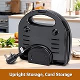 Aigostar Deep Fill Toastie Maker Panini Press 750W Non-Stick Plates Black view 7