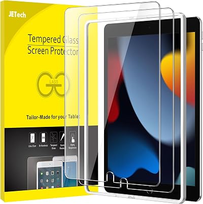 JETech Screen Protector for iPad 10.2 inch HD Tempered Glass 2 Pack 7/8/9 Gen