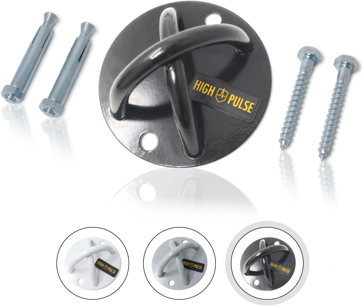 High Pulse X Wall Mount Fitness Anchor – Solid Steel Wall Ceiling Mount Bracket Suspension Straps, Resistance Bands, Battle Ropes Other Body Weight Training Equipment