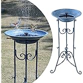 Solar Bird Bath for Outside, Metal Birdbath Stand and Solar Fountain Bird Bath Bubbler Combo Set, Solar Birdbaths for Outdoors Garden Lawn Yard Decor