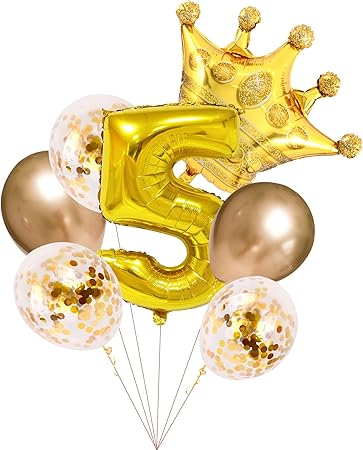 Amazon 誕生日 飾り付け 数字 バルーン 5歳 ゴールデン 32インチ クラウン 男の子 女の子 巨大 風船 バースデー ガーランド 誕生日 ウェディング 記念日 パーティーに 5 ゴールド 風船 バルーン おもちゃ