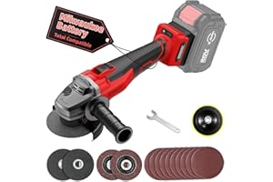 APEXPOWER Brushless Angle Grinder for Milwaukee M18 Battery, 4-1/2" Cordless Small Angle Grinder w/Auxiliary Handle, 10 Sandpapers, 2 Cutting & 2 Grinding Wheels, Pin Wrench, Lock-on Slide Switch for Polishing