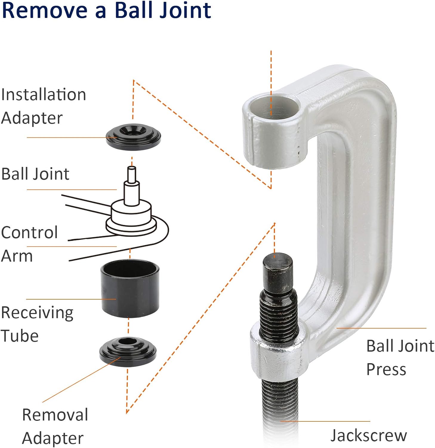 amazon com heavy duty ball joint press u joint removal tool kit with 4wd adapters for most 2wd and 4wd cars and light trucks bk computers accessories heavy duty ball joint press u joint removal tool kit with 4wd adapters for most 2wd and 4wd cars and light trucks bk