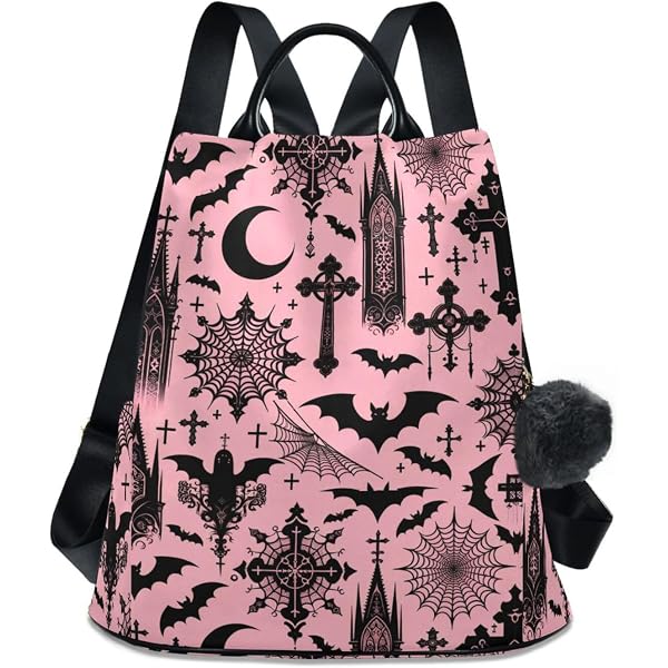 Colorful Bats Pattern Small Backpack - Lightweight Laptop Bookbag For School, College, Travel