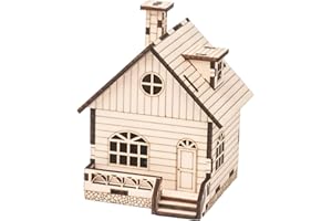 YII WMOC 3D Wooden Puzzle Music Box Hand -Crank Cabin Music Box Teaser Science and Education Education DIY Kits 3D Puzzles for AdultsGirls (Cabin)