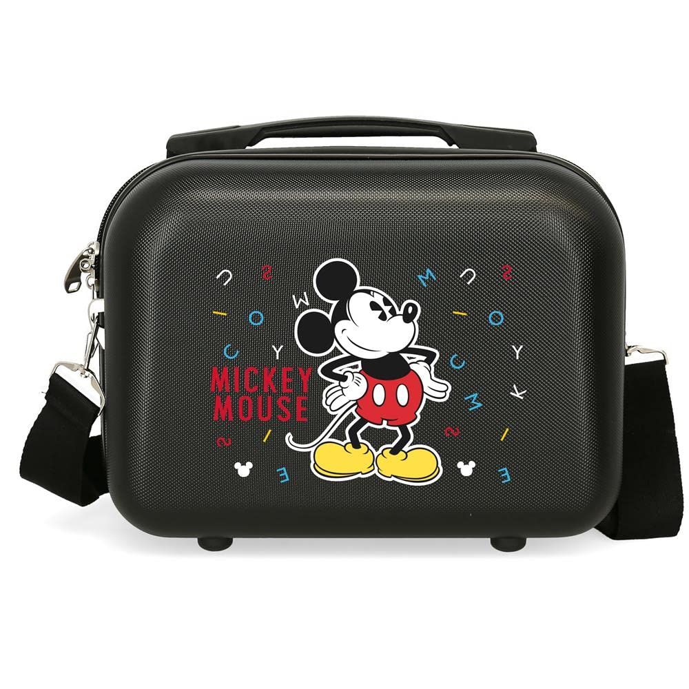 Disney Have a Good Day Mickey Black ABS Adaptable Beauty Case, 29x21x15 cms