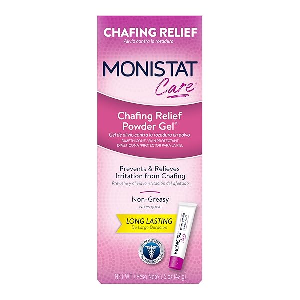 MONISTAT CHAFING RELIEF POWDER GEL, ANTI-CHAFE PROTECTION, FRAGRANCE FREE CHAFING GEL, 1.5 OZ, 1 PACK