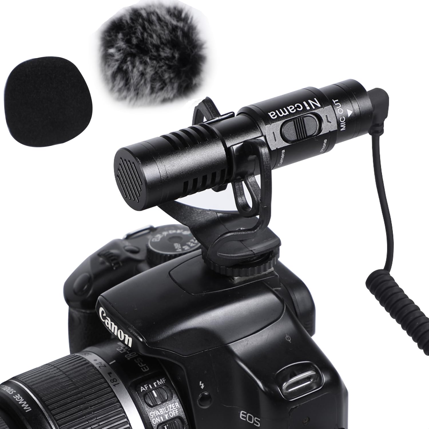Nicama SGM8 Camera Shotgun Video Microphone with 1 Furry Windscreen Muff for DSLR Camera Camcorders Audio Recorder Smartphone
