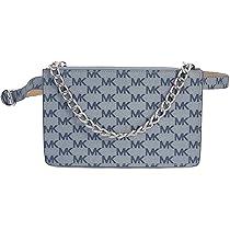 Amazon.com | Michael Kors 554131C Blue Denim MK Logo With Silver  