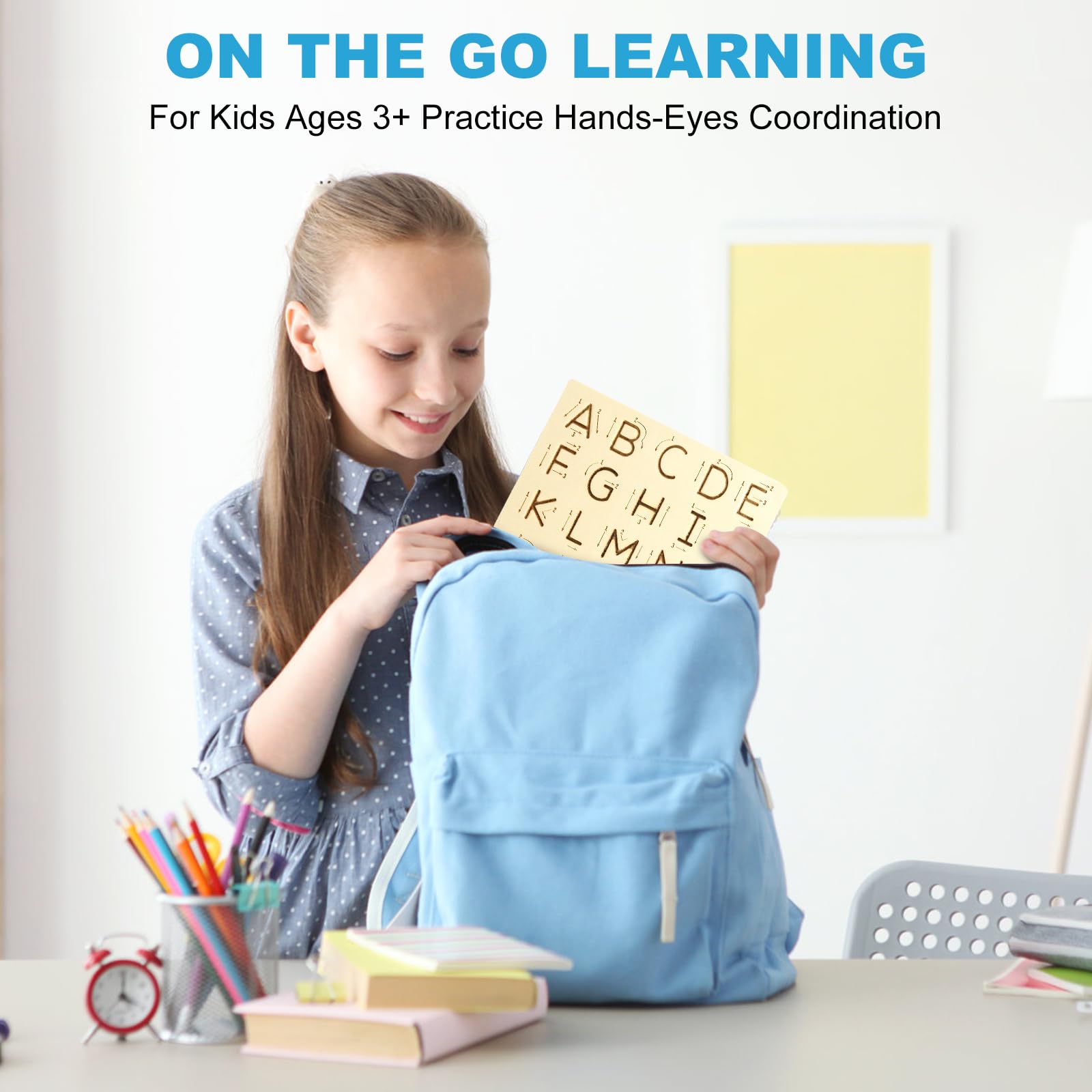 hzsshb Wooden Letters Practicing Board,Reusable Handwriting Alphabet Tracing Board Double-Sided Toddlers and Preschool Gifts Learning Toys Learning to Write ABC for Kids Ages 3-8