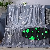 chifave Glow in The Dark Blanket for Kids Glowing Stars Throw Interesting Gifts for Boys Girls Teens Adults Soft Cozy Blankets for Couch Sofa Bed (Star 2, 50 x 60 Inch)