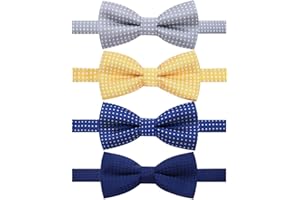 AUSKY 4 Packs Adjustable Pre-tied Bow Tie for Infant baby boys Toddler Child Kids in Different style color