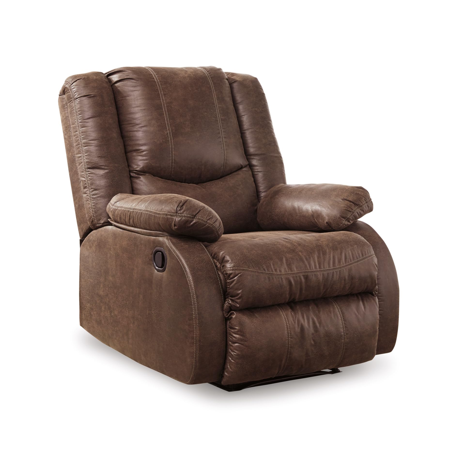 Photo 1 of Signature Design by Ashley Bladewood Faux Leather Pebble Manual Zero Wall Recliner, Brown