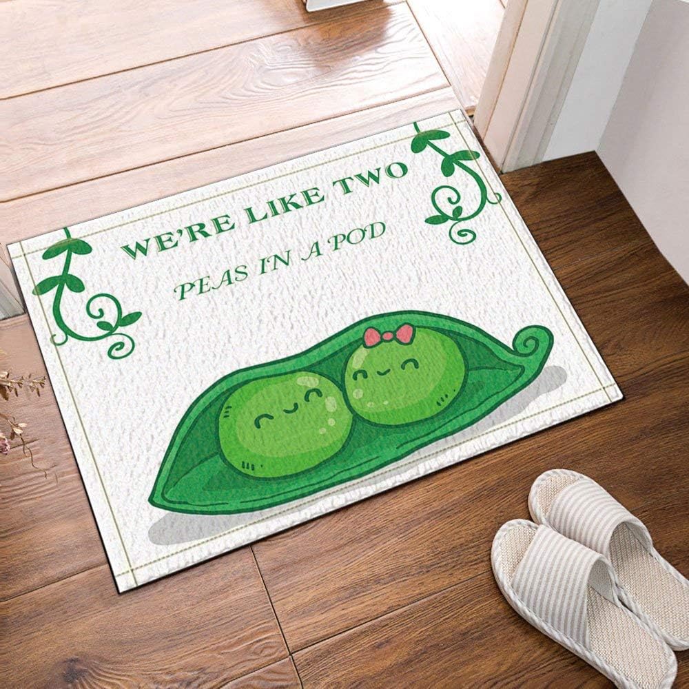 GzHQ Cartoon Lovely Green Pea Alfombra de baño Antideslizante ...