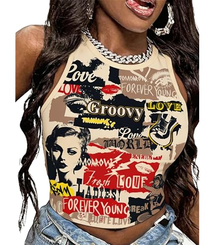 Women's Mesh Top with Long Sleeve Letter Print, See Through Sheer