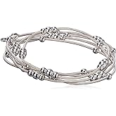 Nine West Women's 5 Row Stretch Bracelet Silver Tone