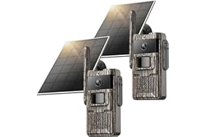 TKENPRO 4G LTE Cellular Trail Cameras 2 Packs Unlimited Data Plan Solar Trail Cameras Built in SIM Card Game Camera IP65 Waterproof Security Camera with 2K Live Video, No Glow Night Vision