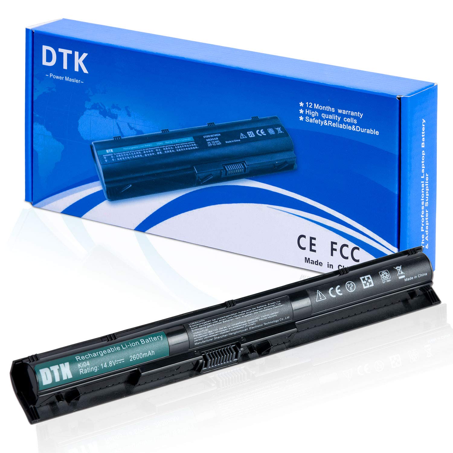 DTK K104 Laptop Battery for HP Pavilion 15 17 14 KI04 800049-001 800050-001 800010-421 800009-421 HSTNN-DB6T HSTNN-IB6S Notebook [14.8V 2600mAh]