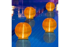 FueLye Floating Lanterns LED Pool Lights,IP68 Waterproof Pool Lights That Float ,13 Color Changes by Remote Control for Pool Decor,Outdoor Party,Wedding (4Pcs-10 inches)
