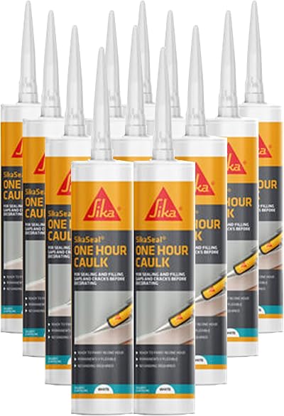 Everbuild 12 x 400ml White One Hour Decorators Caulk - Flexible Sealant