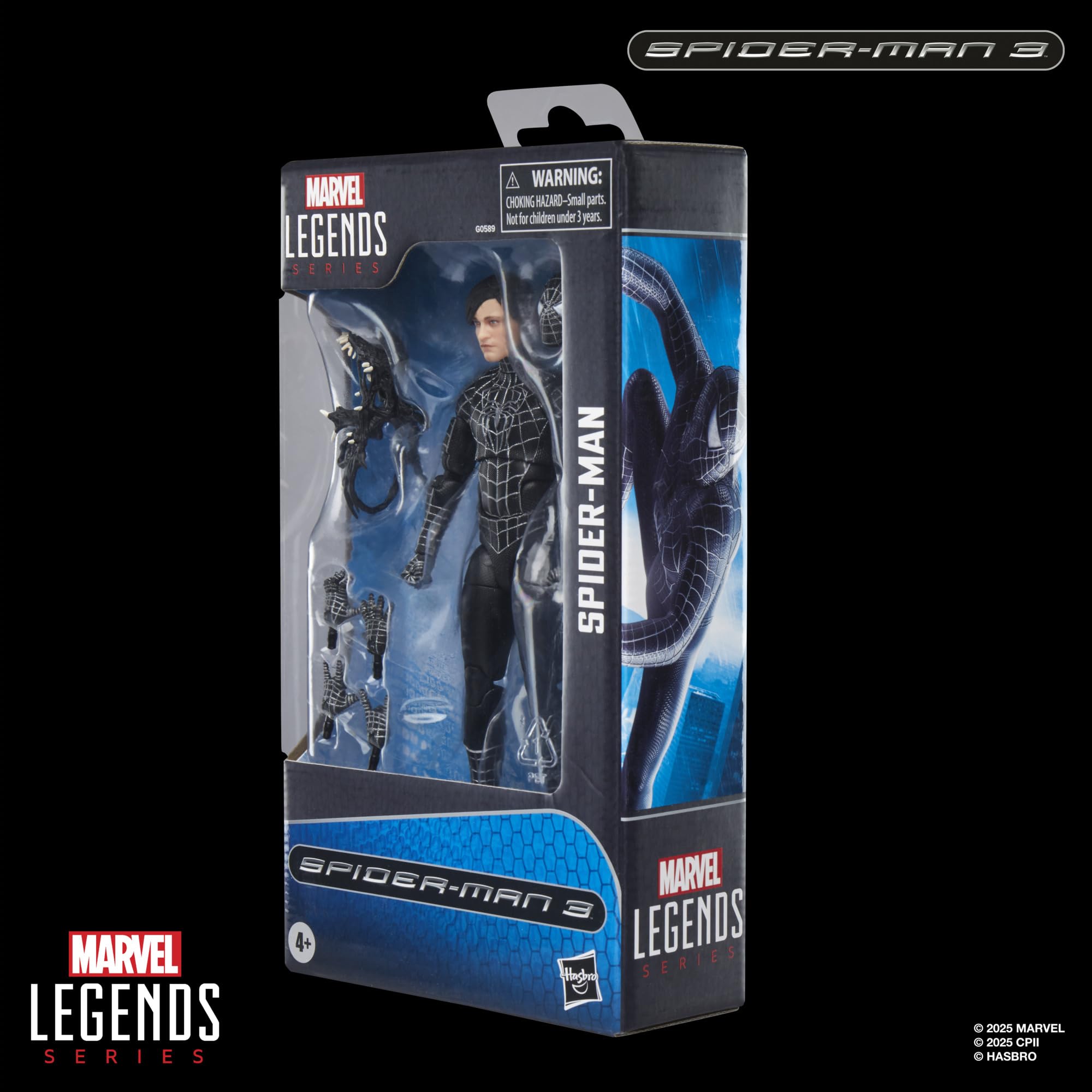 Marvel Legends Series Spider-Man, Spider-Man 3 Collectible 6 Inch Action Figure with Symbiote Accessories