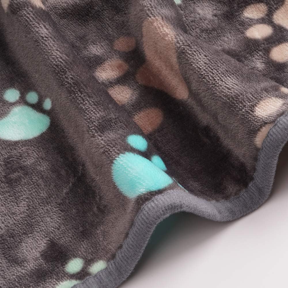 Luciphia Blankets Super Soft Fluffy Premium Fleece Pet Blanket Flannel Throw for Dog Puppy Cat Grey Paw Medium(32"x40") : Pet Supplies