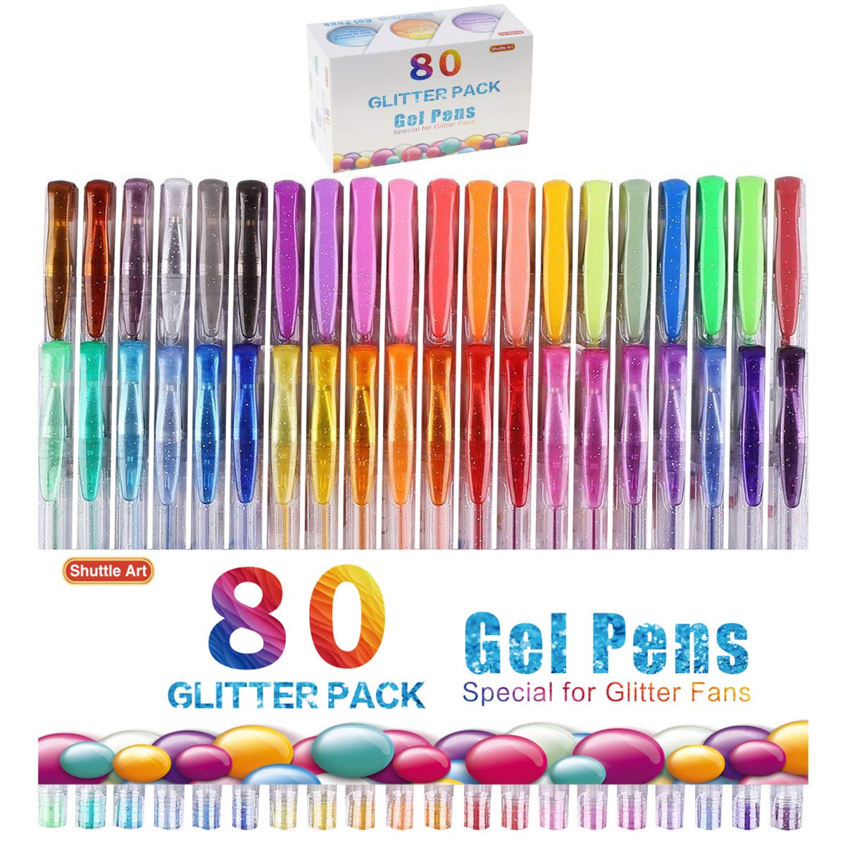 Shuttle Art 80 Colors Glitter Gel Pens, 40 Pens with 40 Refills eBay