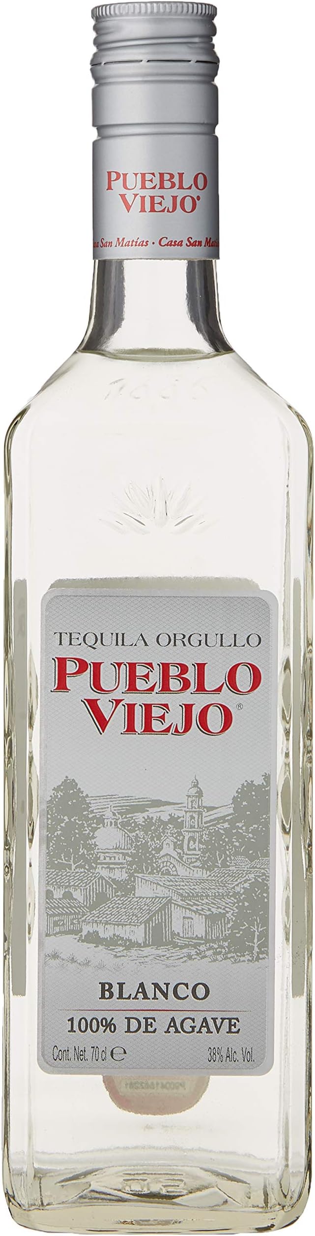 PUEBLO VIEJOSan Matias 38% ABV Blanco Tequila, 70 cl