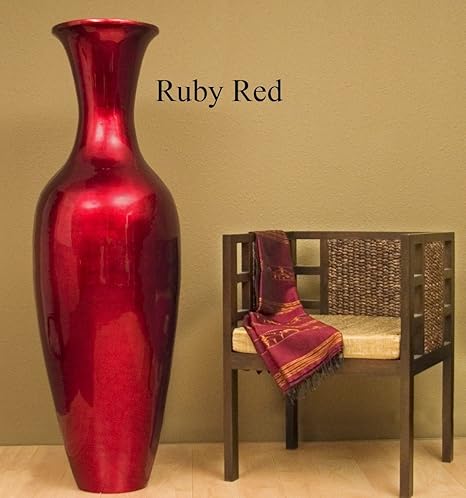 Shopping The Globe 60 Large Bamboo Floor Vase Ruby Red Amazon