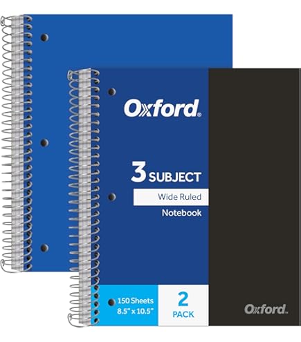 Amazon.com : Oxford Spiral Notebooks, 3-Subject, College