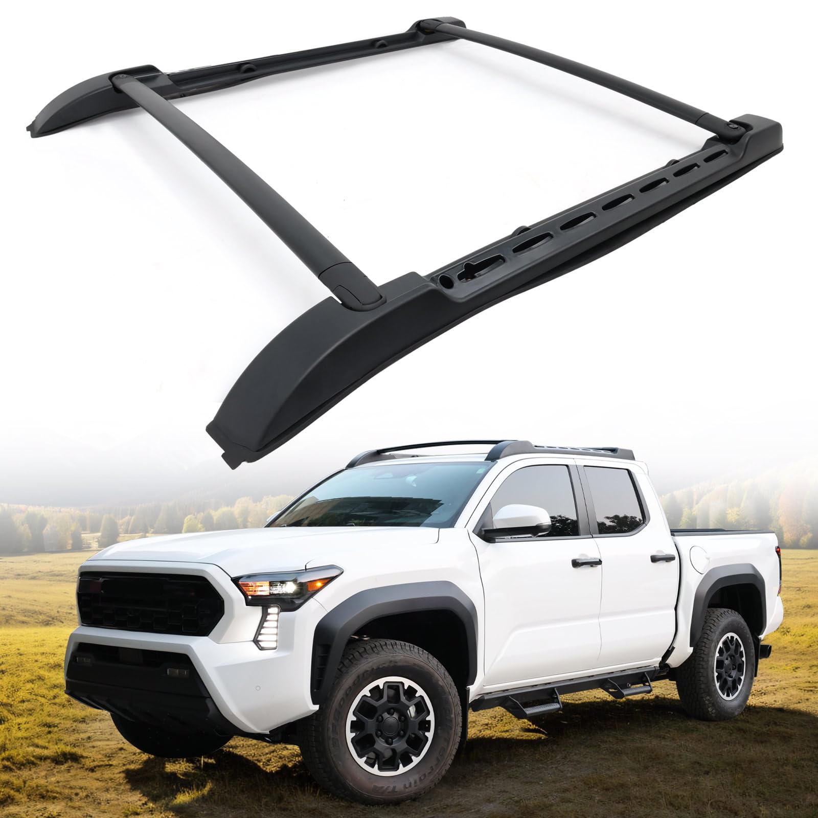 Photo 1 of 260LBS Aluminum Roof Rack Cross Bars Fit for 2024 2025 2026 Toyota Tacoma Double Cab | Heavy-Duty, Waterproof & Rustproof | for Kayak, Bike, Snowboard Low Profile OE Style Tacoma Storage Accessories