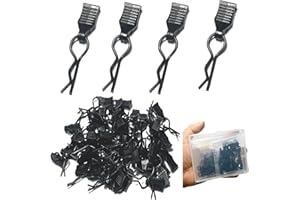 60PCS ZQToday 1.2mm RC Body Clips with Pull Tabs for All 1/8 1/10 1/12 Scale Traxxas Redcat Axial Arrma HSP HPI Himoto Tamiya RC Car Body Clips(1.2mm Rod Black Clips and Tabs)