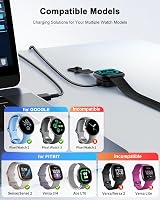 FYOUNG 2PK Charger Cable for Fitbit Versa 3 4 Sense 1 2 Smartwatch USB Cord view 3