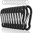 Sprookber Aluminum Carabiner, Caribeener Clips, Spring Snap Hook for Keychain Clip, Set of 10