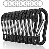 Sprookber Aluminum Carabiner, Caribeener Clips, Spring Snap Hook for Keychain Clip, Set of 10