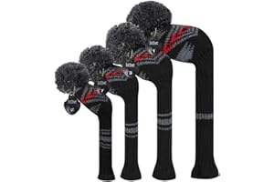 Scott Edward Knit Wood Golf Covers 4 Pieces Handmade Knitted Item Fit Over Well Driver Wood(460cc) Fairway Wood2 and Hybrid(U