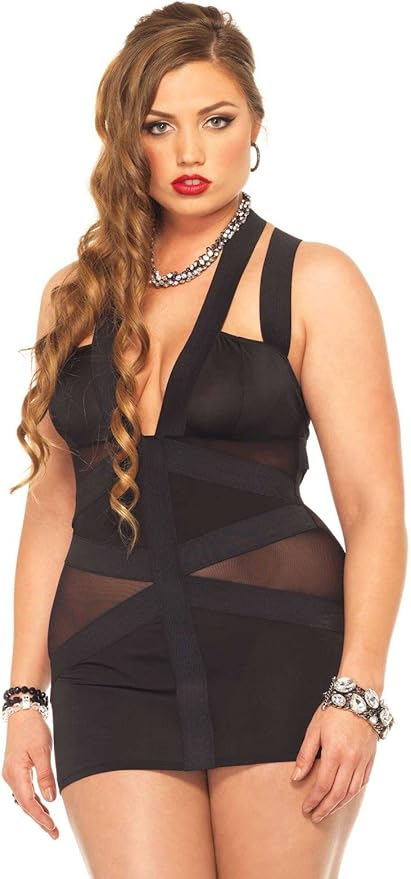 black spandex dress plus size