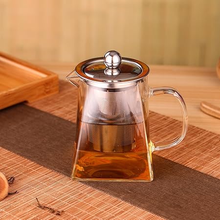 Oneisall - Tetera de cristal con acero inoxidable resistente ...