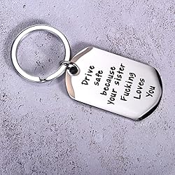 CINDYHE Drive Safe I Love You Keychain for Brother