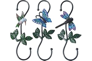 Kitwinney Large Decorative S Hooks, 3 Pack Metal Farmhouse Plant Hangers, Garden Plant Hooks for Hanging Plants, Flower Baskets, Pots, Bird Feeders, Windchimes Outdoor and Indoor