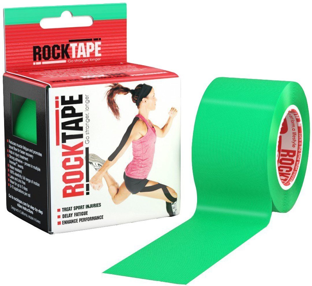 RockTape Unisex Uncut Std Kinesiology Tape (5cm x 5m Roll) - Elastic Therapeutic Sports Tape - Physio Sports Tape for Shoulder, Ankle, Elbow, Wrist, Shin Splints and Knee Support - Green